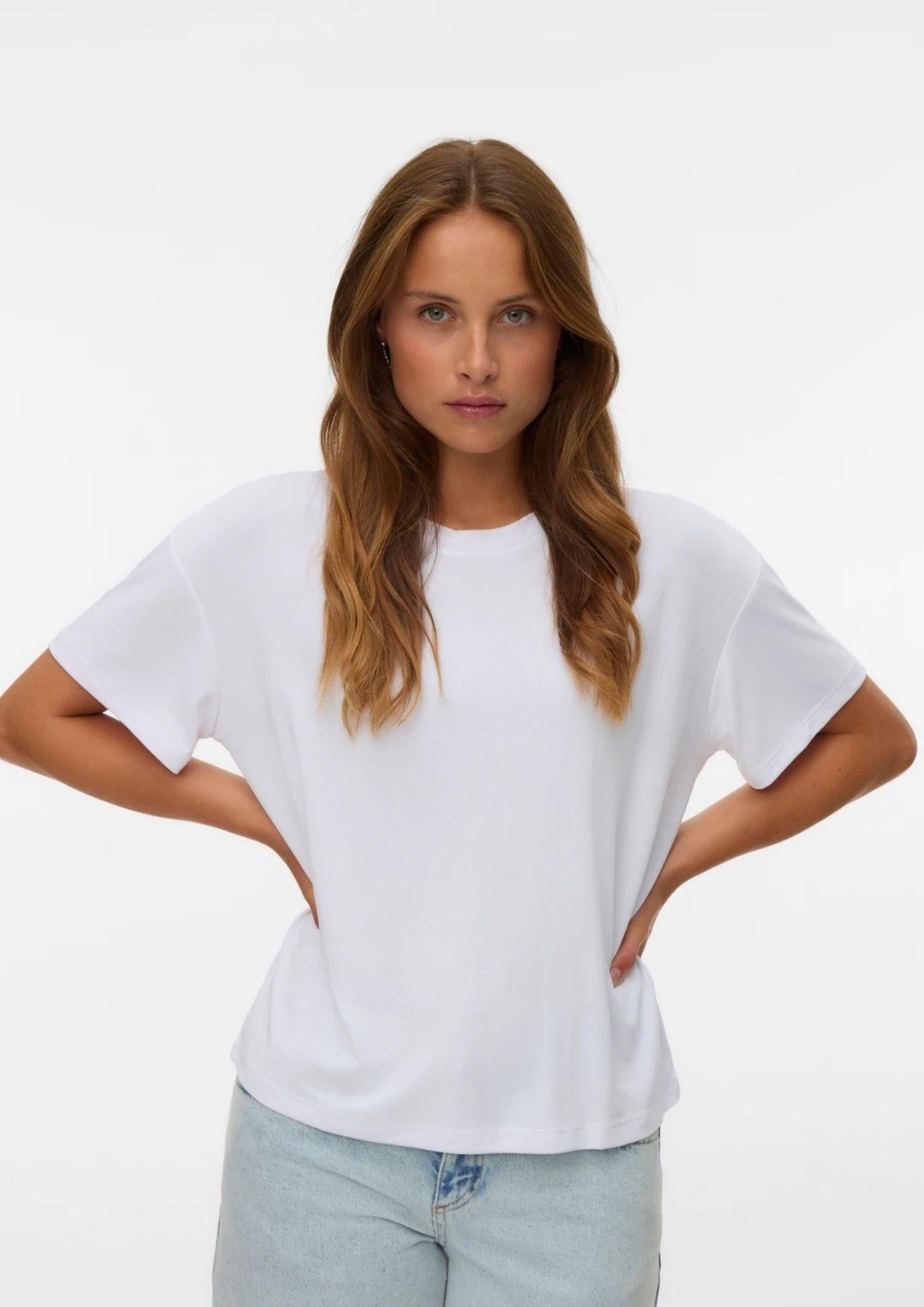 Vero Moda T-Shirt Donna Filli Bianca 10334654 Bright White VERO MODA