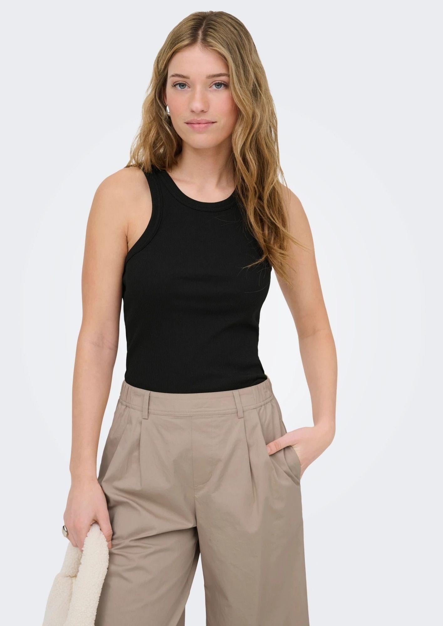 Only Canottiera Donna Val Nera 15371705 Black ONLY