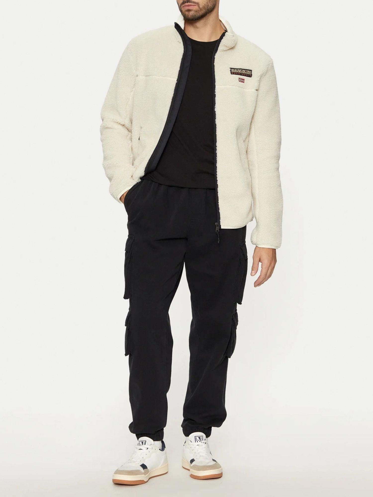 Napapijri Felpa Uomo di pile con zip Tynik Beige NP0A4IA9 N1J NAPAPIJRI