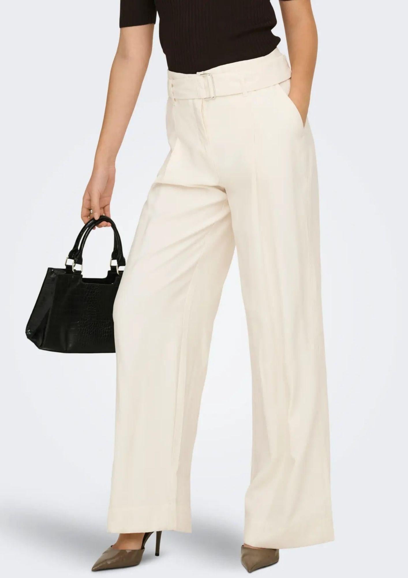 Only Pantalone Donna Tila Bianco 15367390 Cloud Dancer ONLY