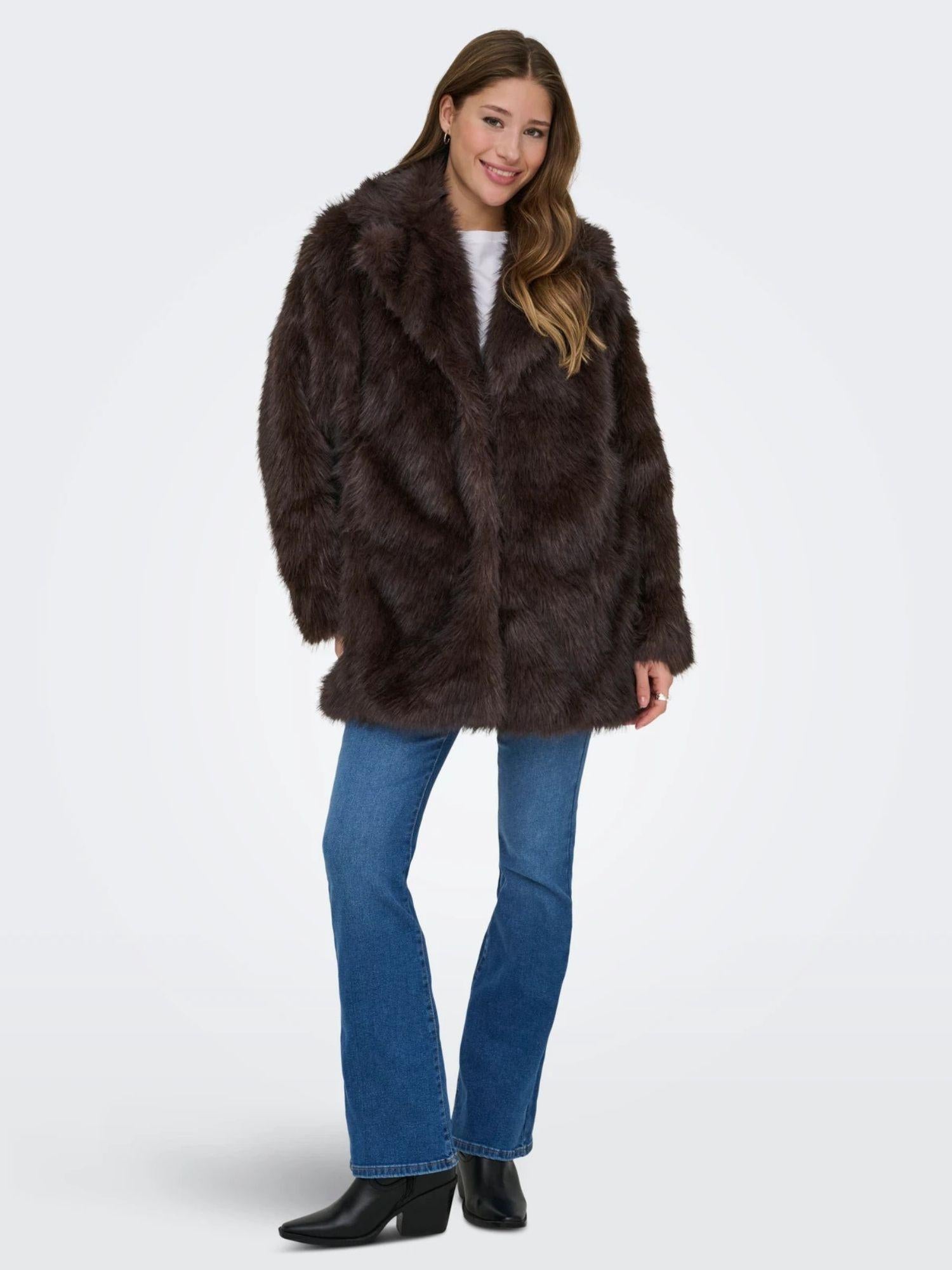 Only Cappotto Donna Dawn Marrone 15348976 Chocolate Torte ONLY