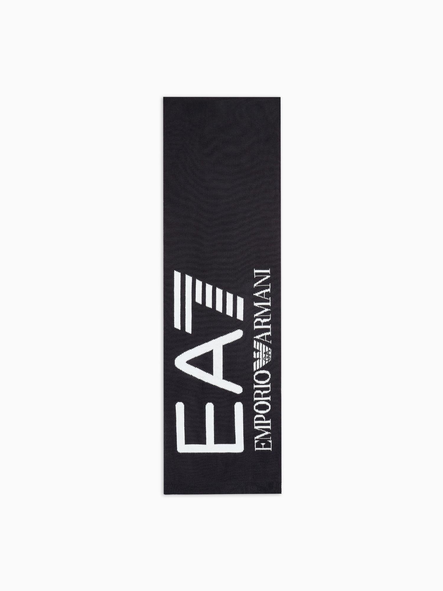EA7 Emporio Armani Sciarpa Visibility con maxi logo EA7 Nero 7X000007 AF11994 MC008 EA7 EMPORIO ARMANI