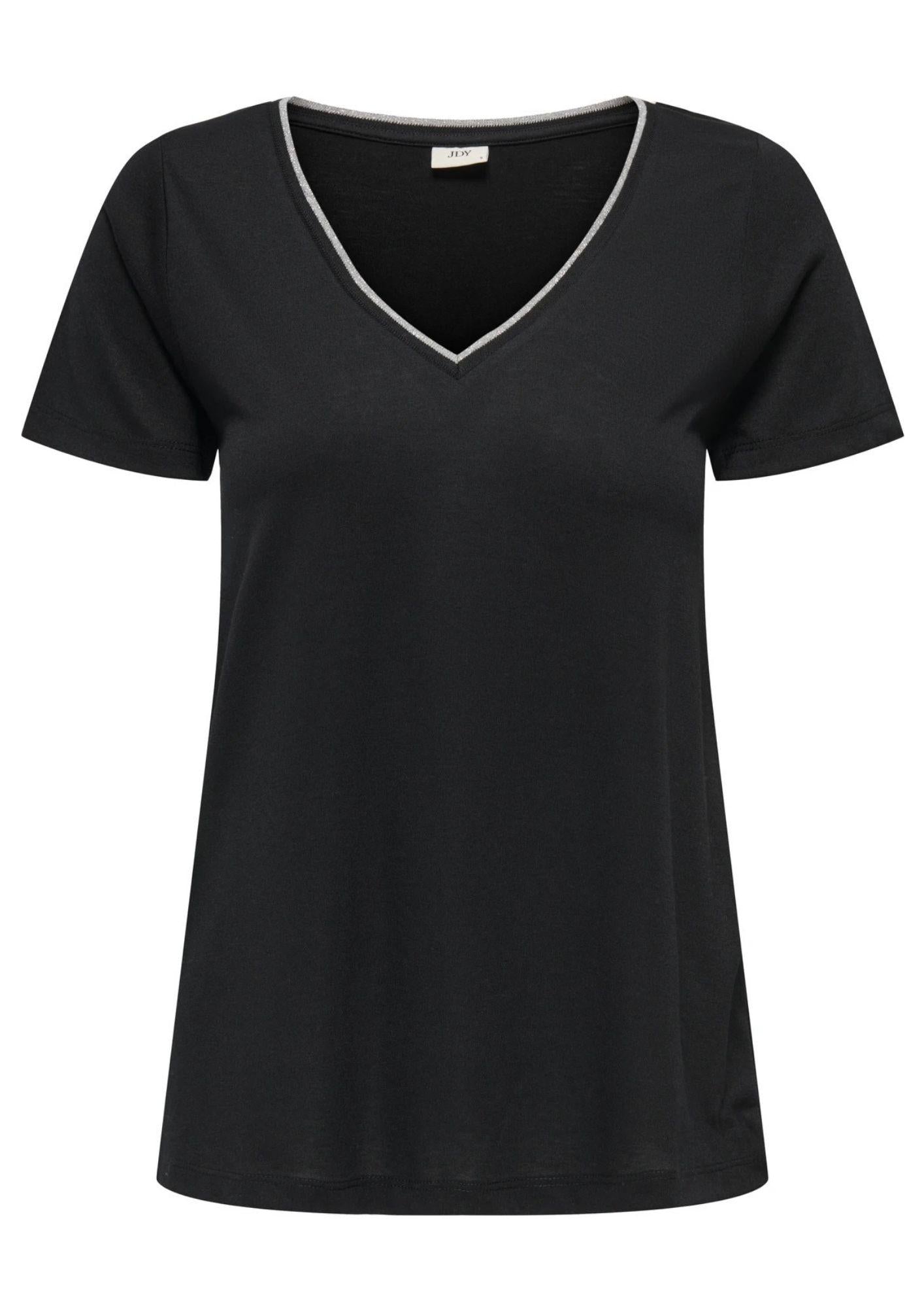 Jacqueline De Yong Top Donna Dalila Nera e Argento 15317565 Black SILVER JACQUELINE DE YONG