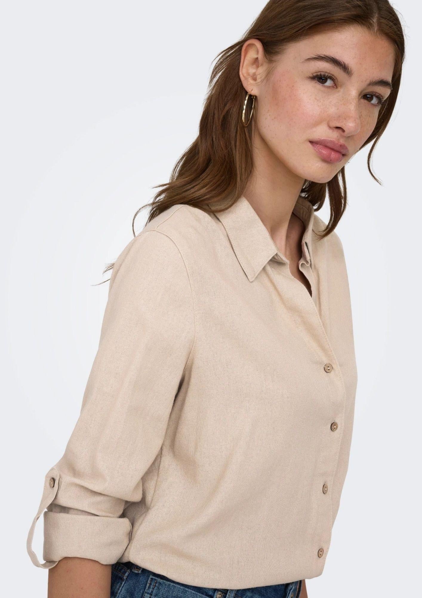 Only Camicia Donna Goa Beige 15363991 Oxford Tan ONLY