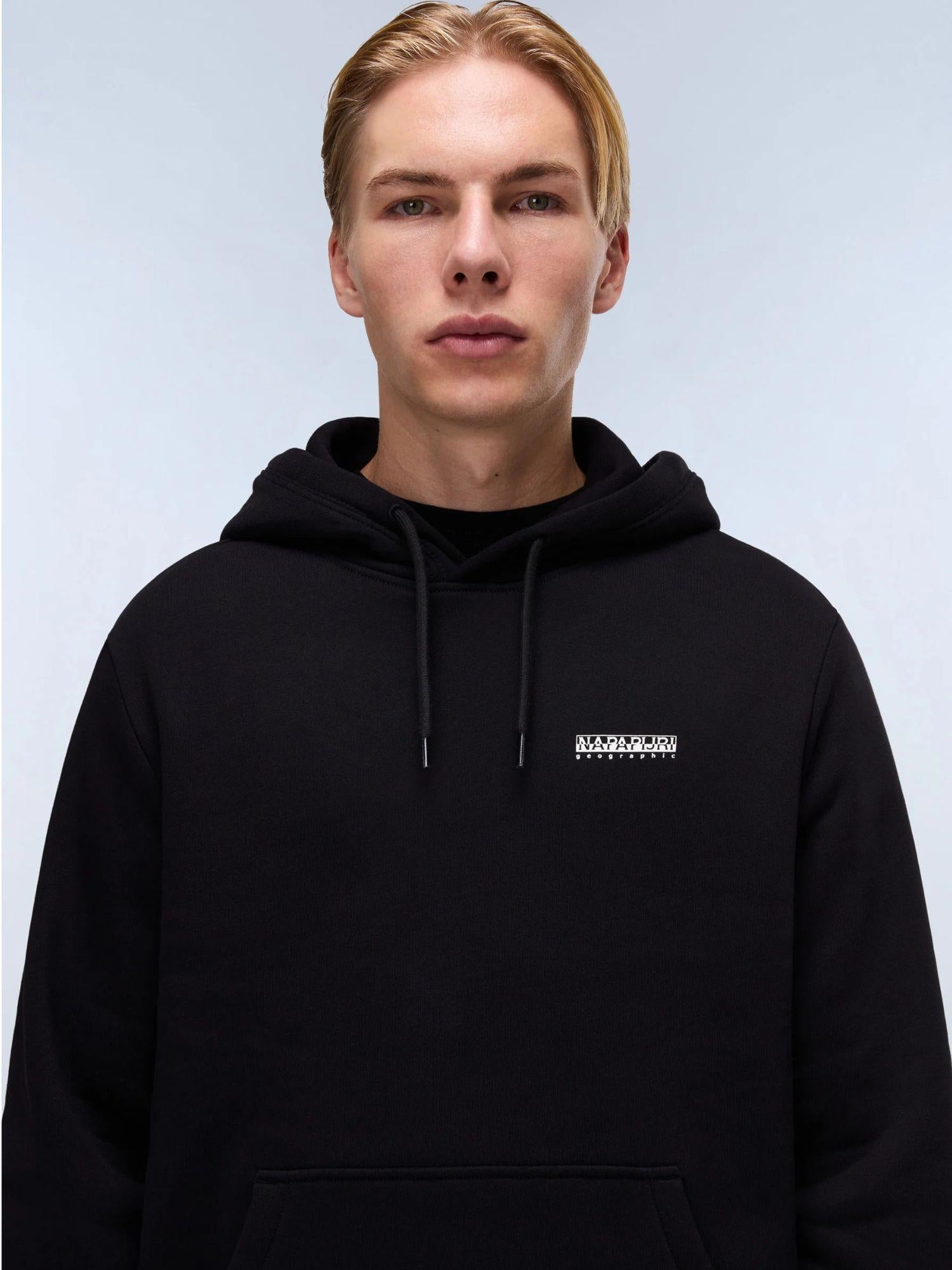 Napapijri Felpa Uomo con Cappuccio Guide Nero NP0A88V4 941 NAPAPIJRI