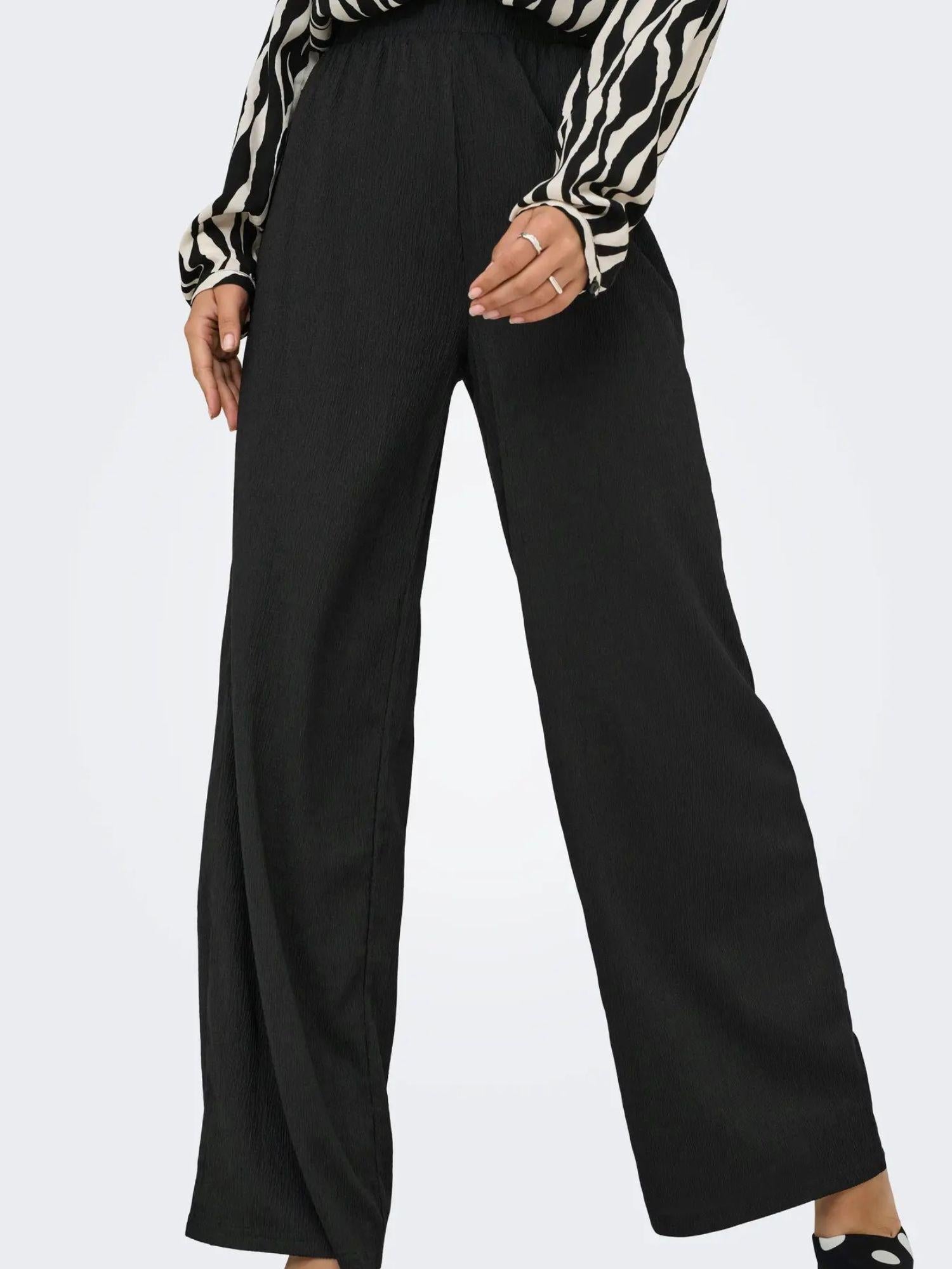 JACQUELINE DE YONG Jacqueline De Yong JDYDEBBIE Pantaloni Wide Fit Donna Nero Pantalone