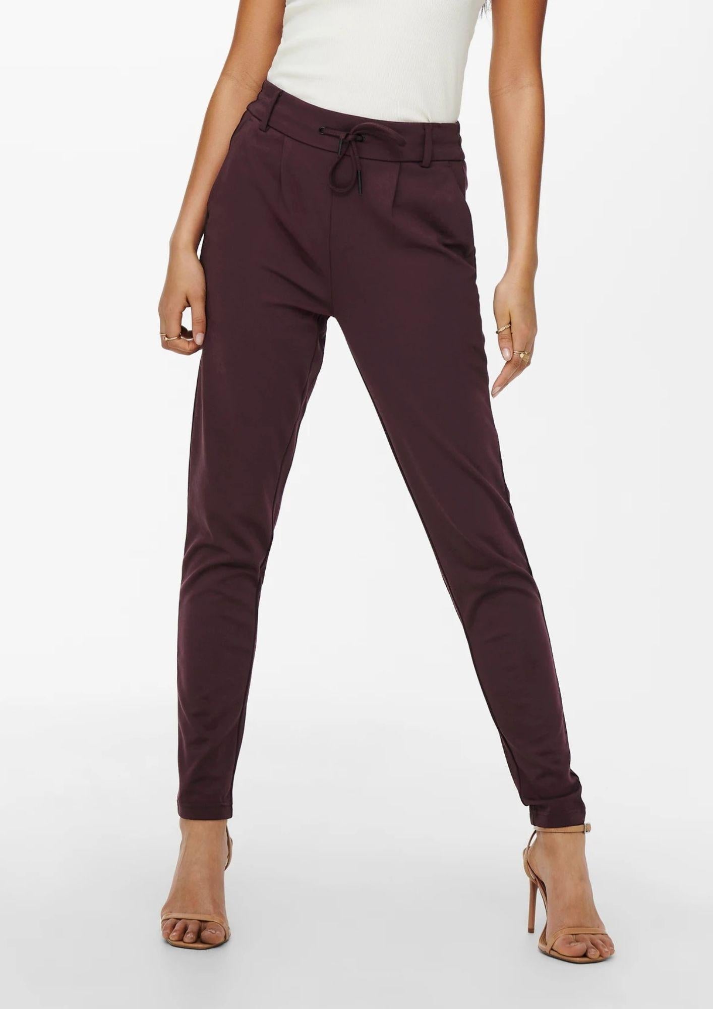 ONLY Only Pantaloni Donna Poptrash Bordeaux Pantalone