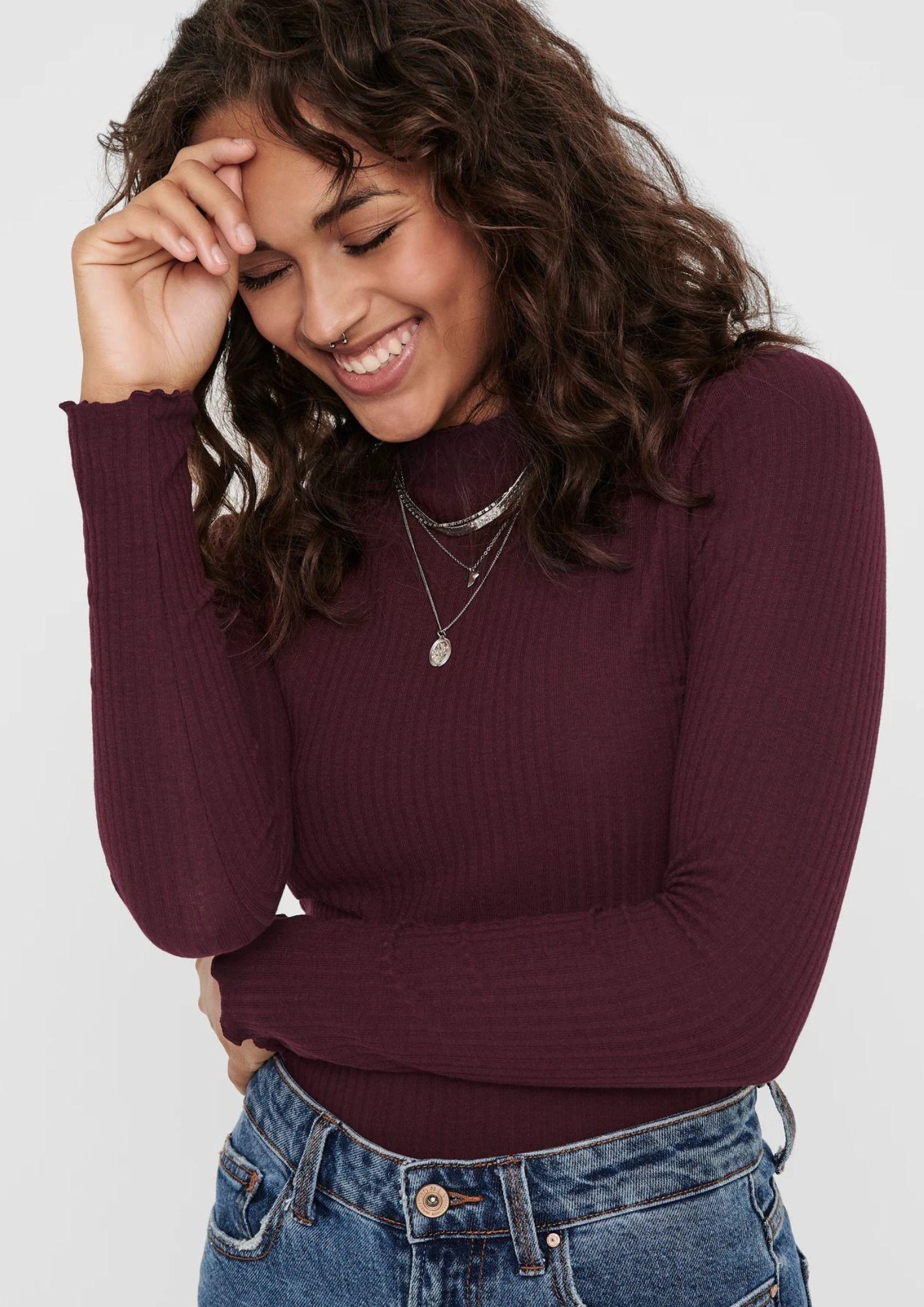 ONLY Only Top Donna Emma Bordeaux Top