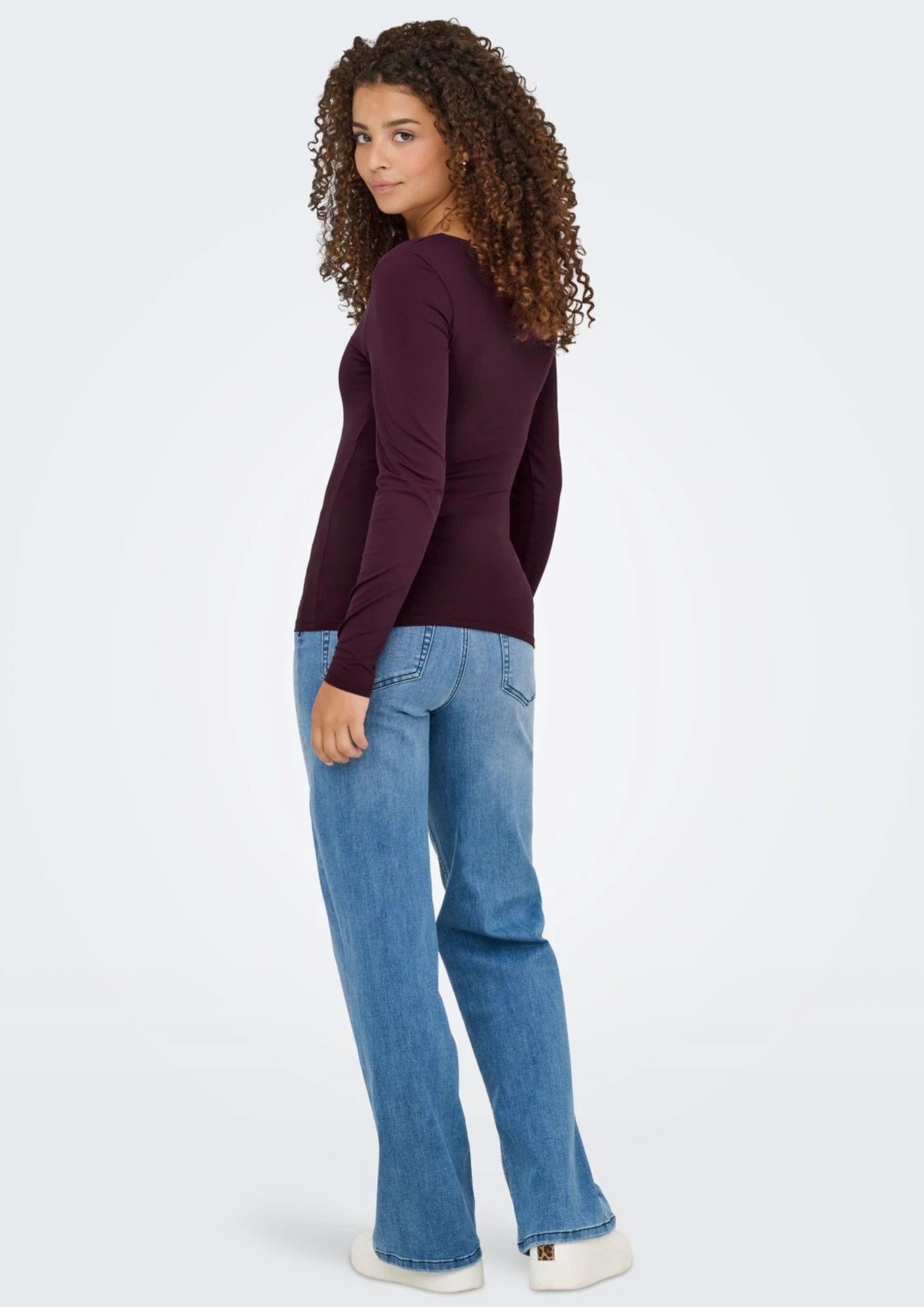 ONLY Top Donna Only Onlea Bordeaux Top