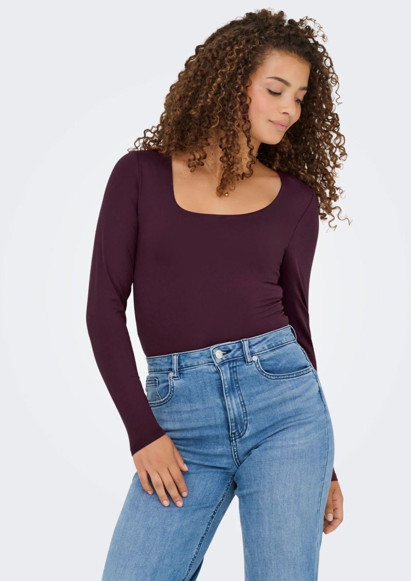 ONLY Top Donna Only Onlea Bordeaux Top