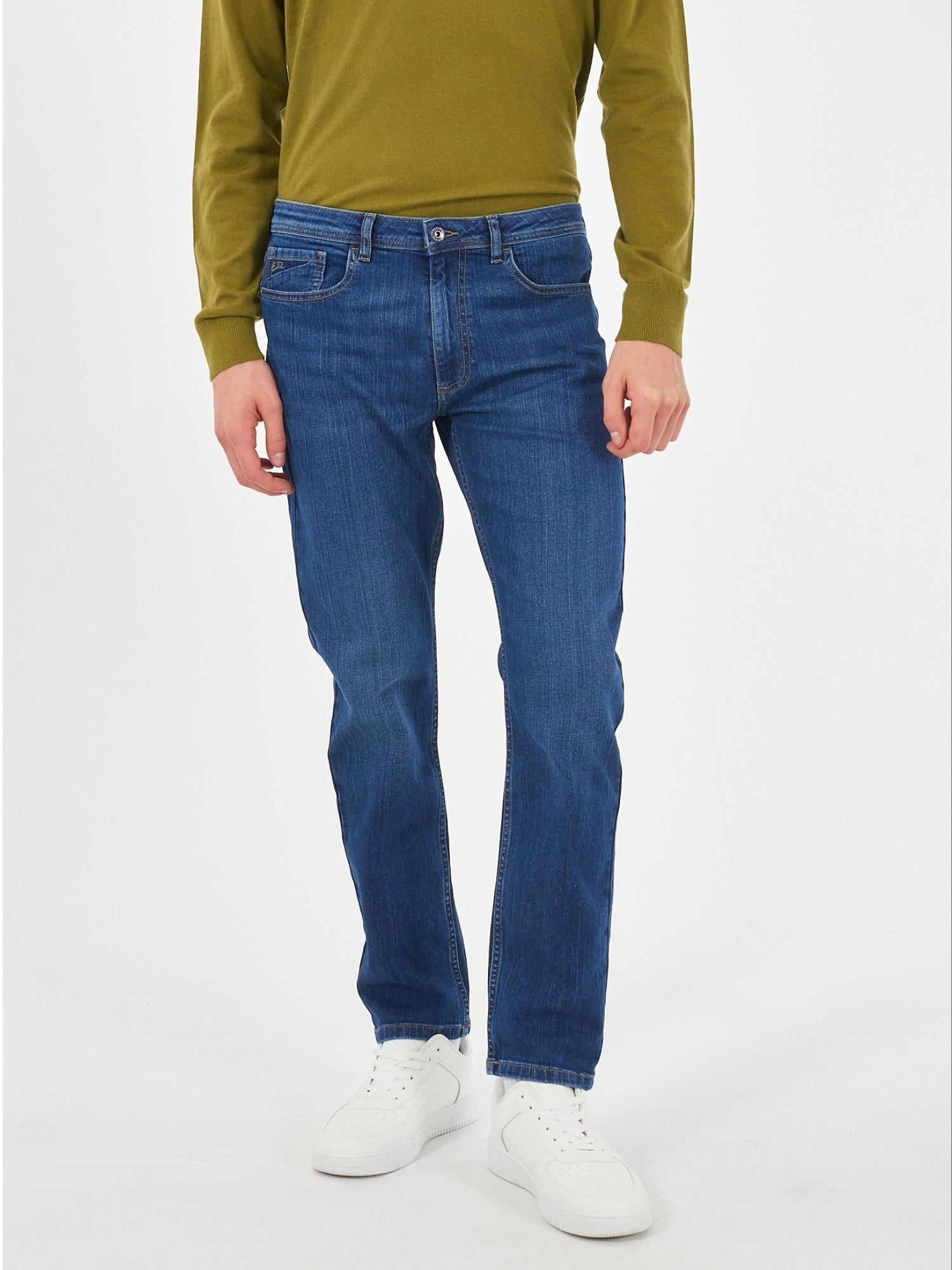 YES ZEE Yes Zee Jeans 5 Tasche Skinny Fit Uomo Blu Rinse Jeans