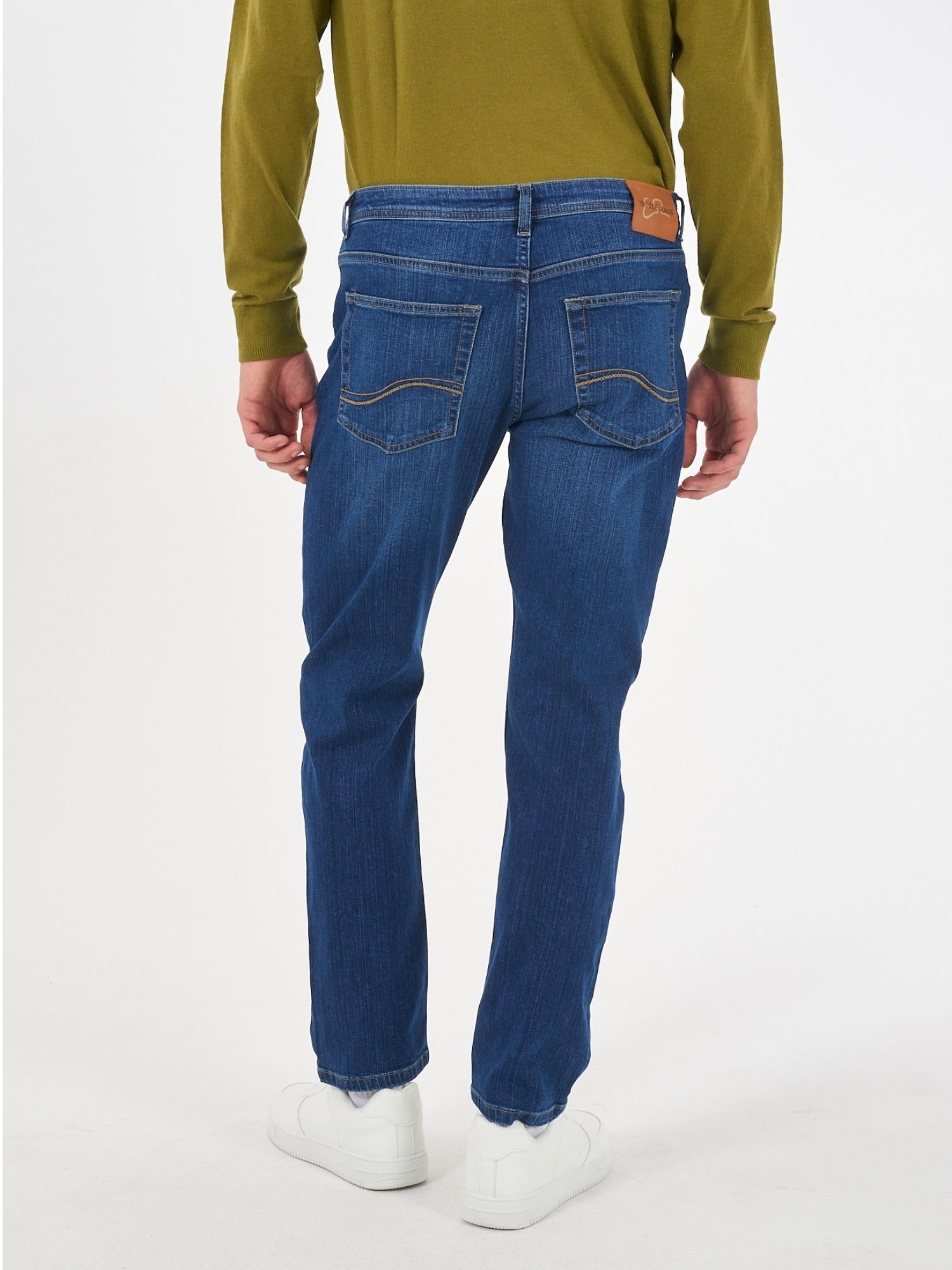 YES ZEE Yes Zee Jeans 5 Tasche Skinny Fit Uomo Blu Rinse Jeans