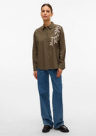 VERO MODA 10333342Grape Leaf Birch emb. detail Camicia