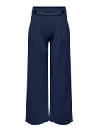 Jacqueline De Yong Pantaloni A Gamba Larga Donna Geggo Wide Leg Fit Black Iris 15208430 Black Iris BLACK BUTTONS JACQUELINE DE YONG 