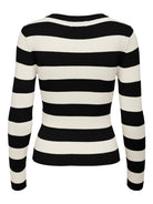 Jacqueline De Yong Maglione Donna Plum Nero Eggnog Stripes 15277223 Black W EGGNOG STRIPES JACQUELINE DE YONG 