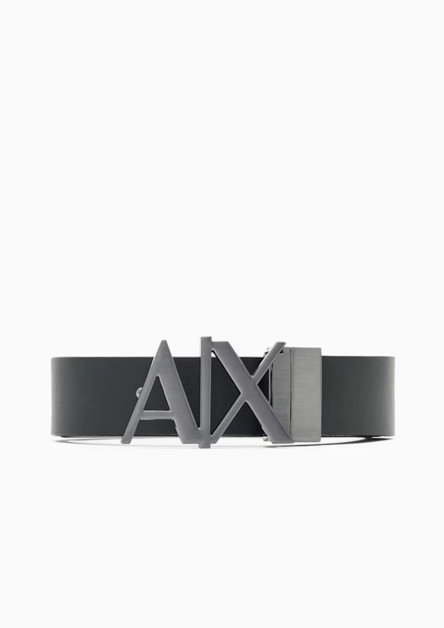 Cintura in pelle con fibbia a placca e logo Black Phantom 951017 CC505 43120 ARMANI EXCHANGE 