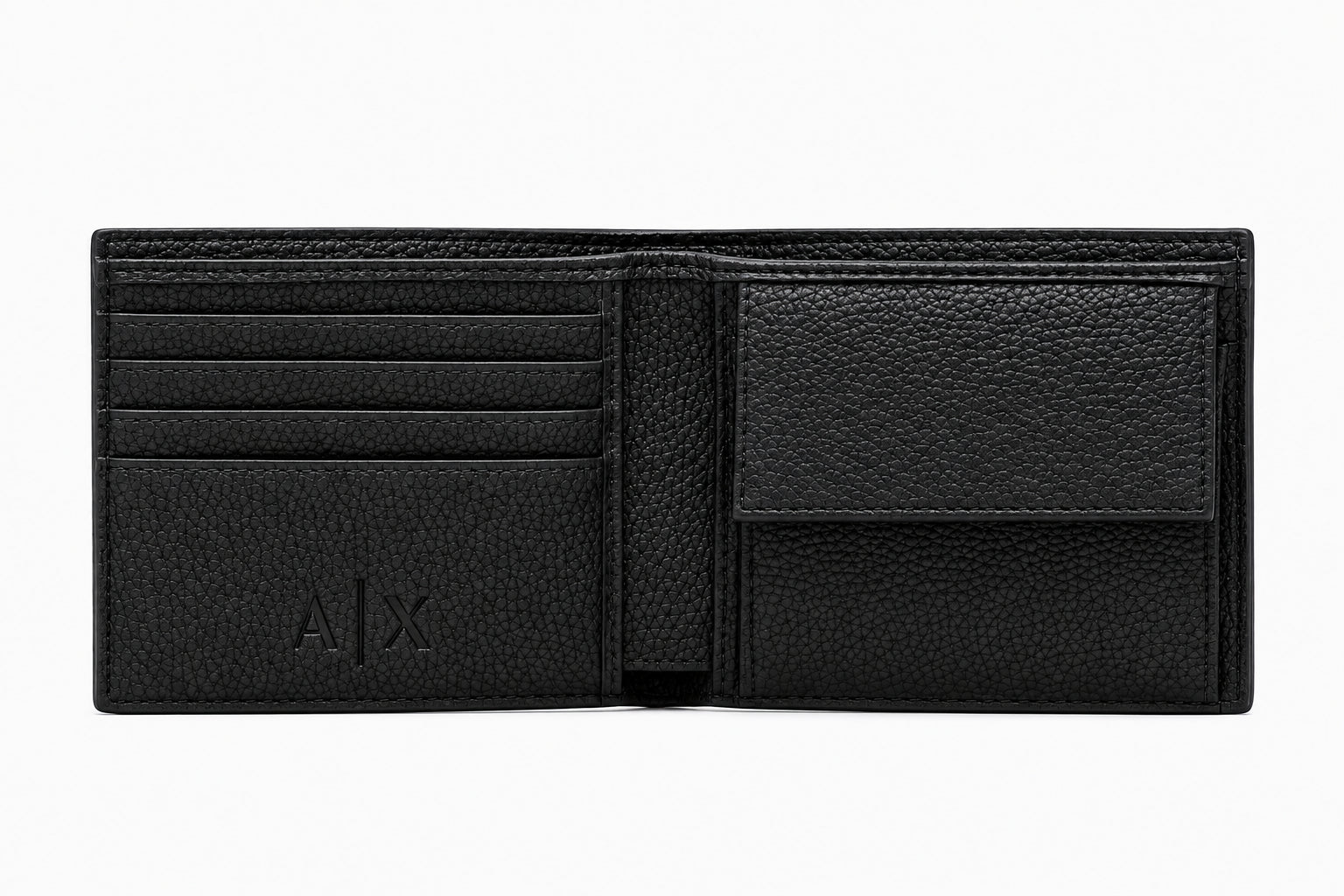 Portafoglio bifold texturizzato con logo e portamonete Nero XM000167 AF26663 UC001 ARMANI EXCHANGE 