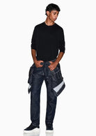 Maglione girocollo con logo in cotone viscosa e seta Icon Nero XM000338 AF12291 UC001 ARMANI EXCHANGE 