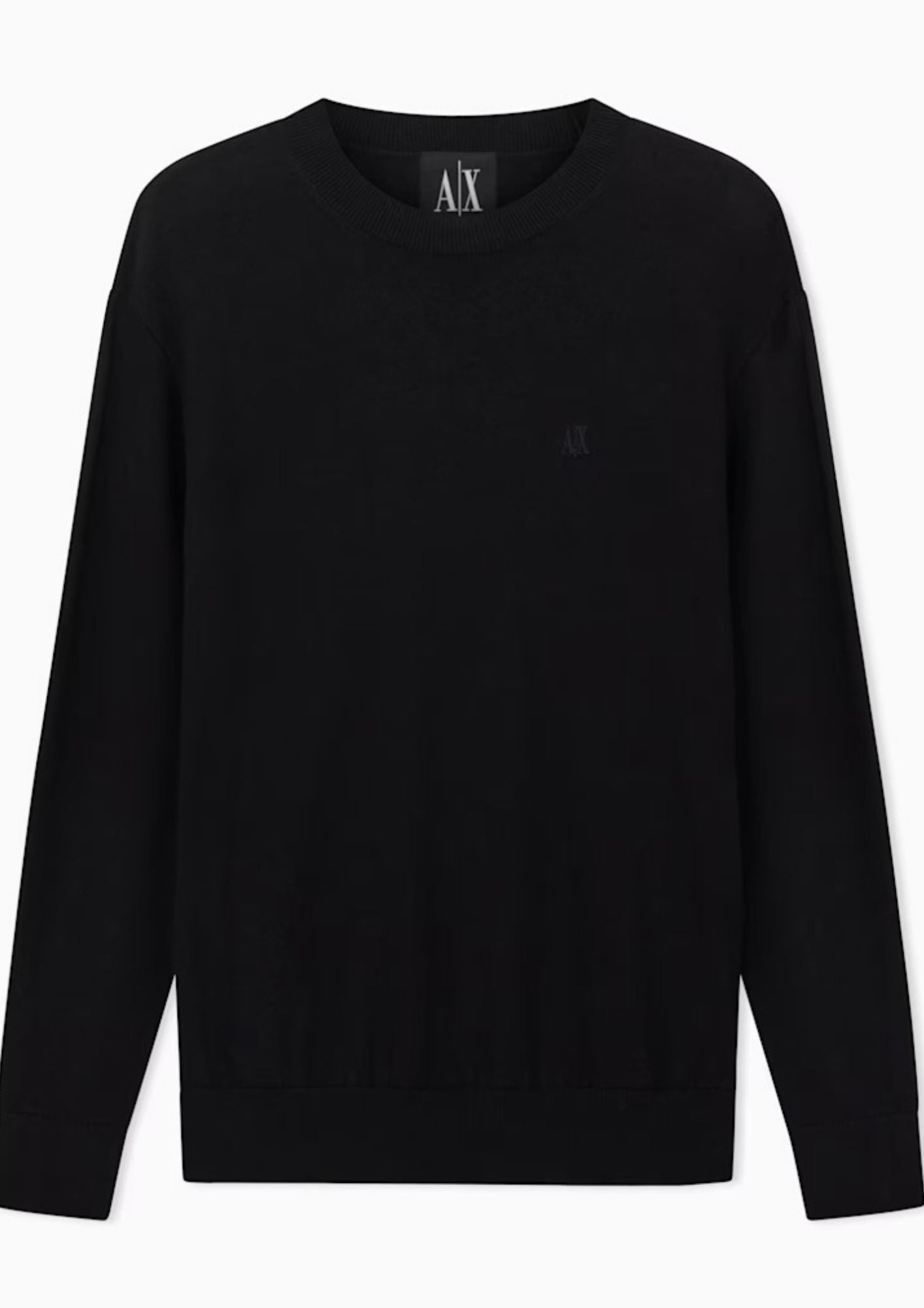 Maglione girocollo con logo in cotone viscosa e seta Icon Nero XM000338 AF12291 UC001 ARMANI EXCHANGE 