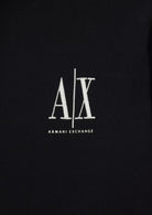 Felpa fullzip con cappuccio e logo in cotone stretch Icon Nera XM000371 AF10818 UC001 ARMANI EXCHANGE 