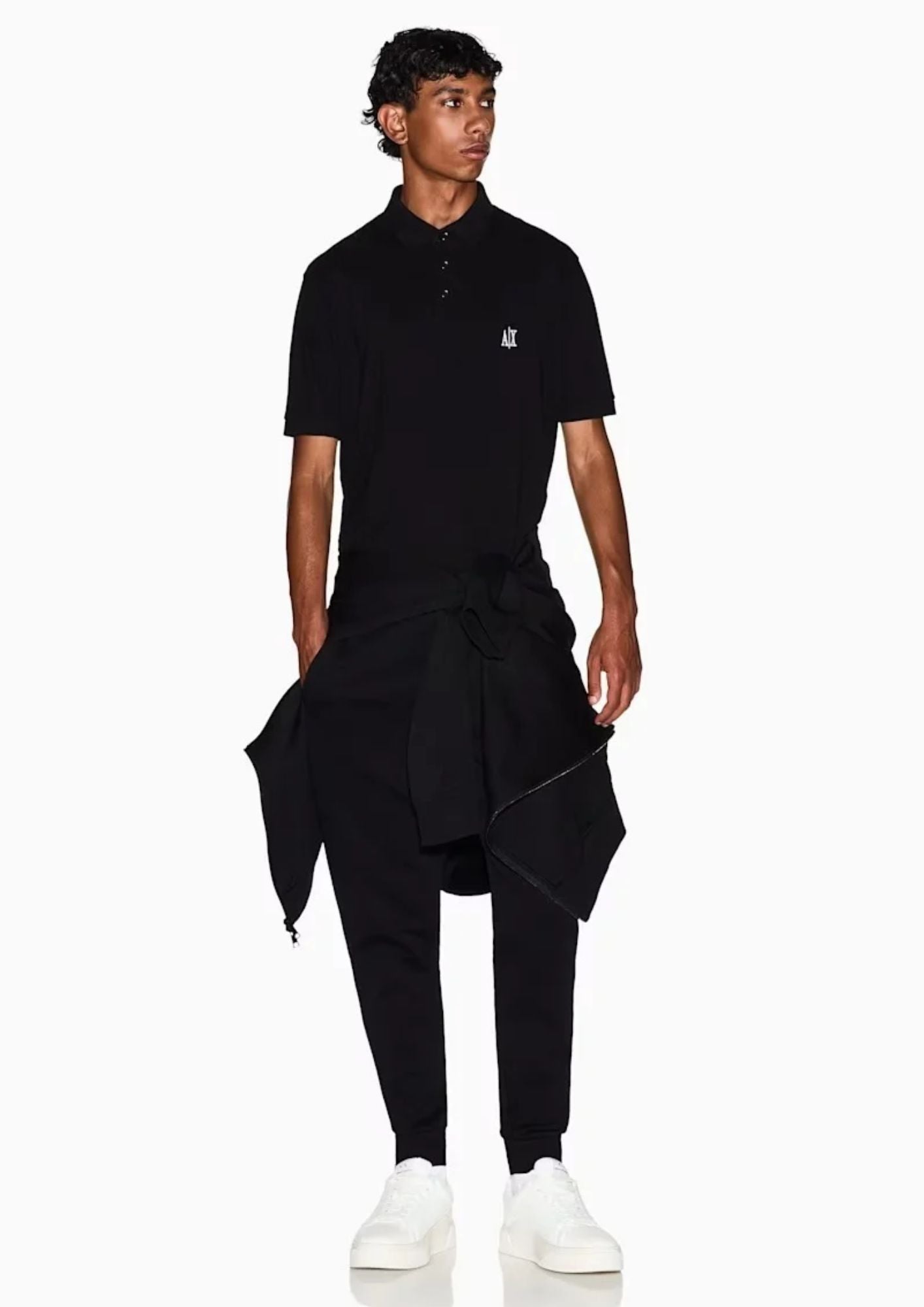 Pantaloni jogger in cotone stretch con coulisse Icon Nero XM000373 AF10818 UC001 ARMANI EXCHANGE 