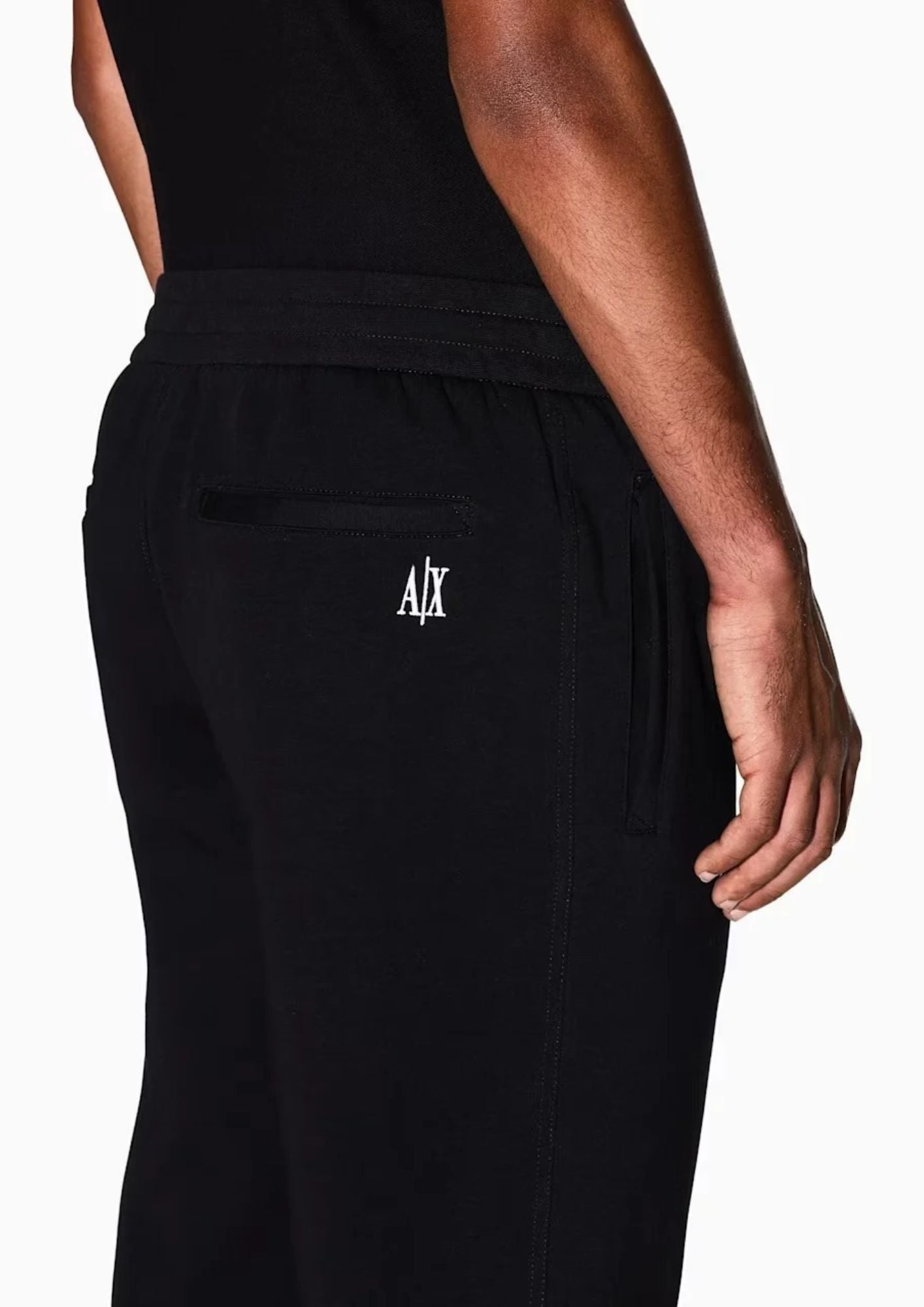 Pantaloni jogger in cotone stretch con coulisse Icon Nero XM000373 AF10818 UC001 ARMANI EXCHANGE 
