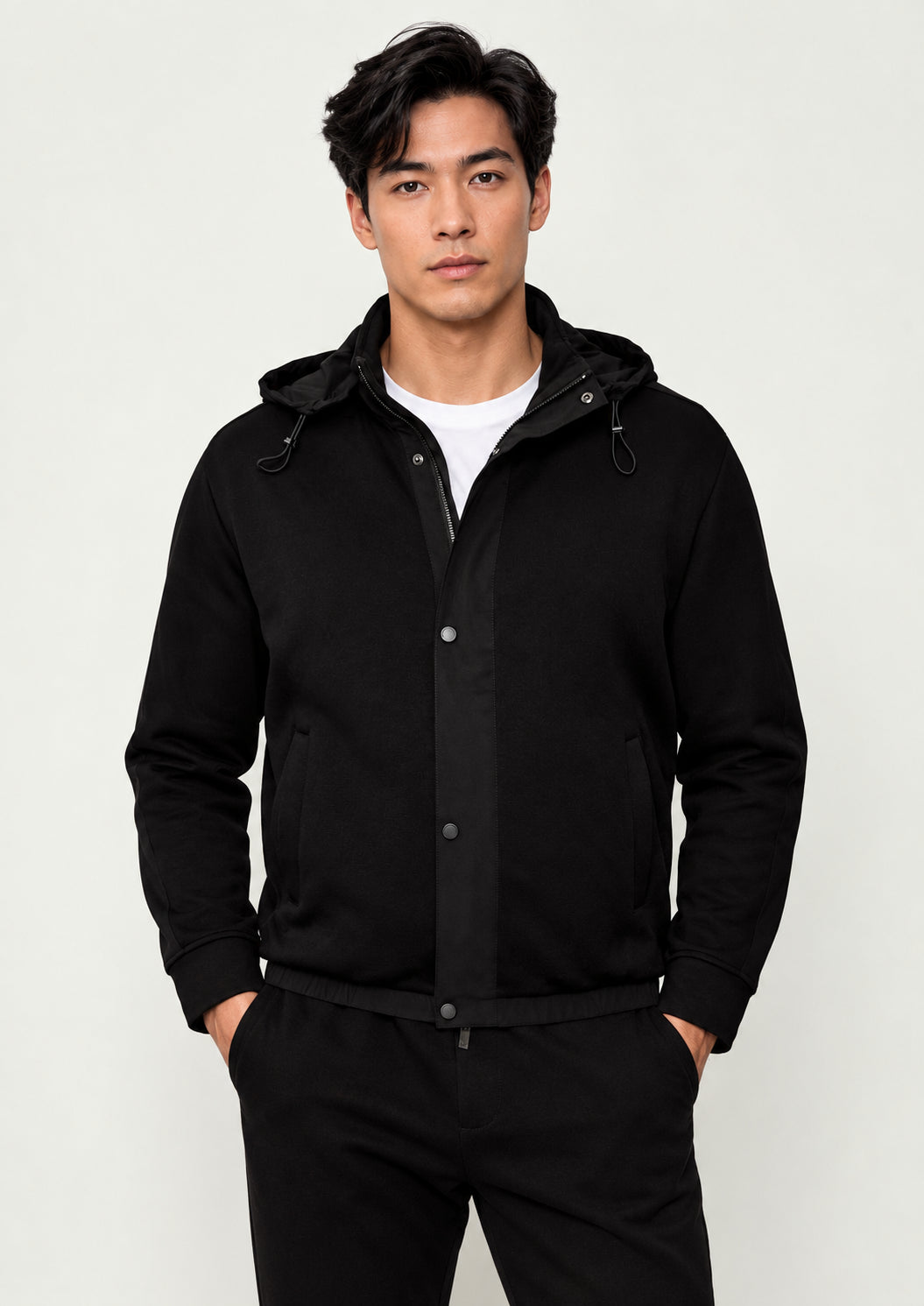 Felpa uoimo con chiusura a zip e bottoni Nera XM001011 AF10818 UC001 ARMANI EXCHANGE 