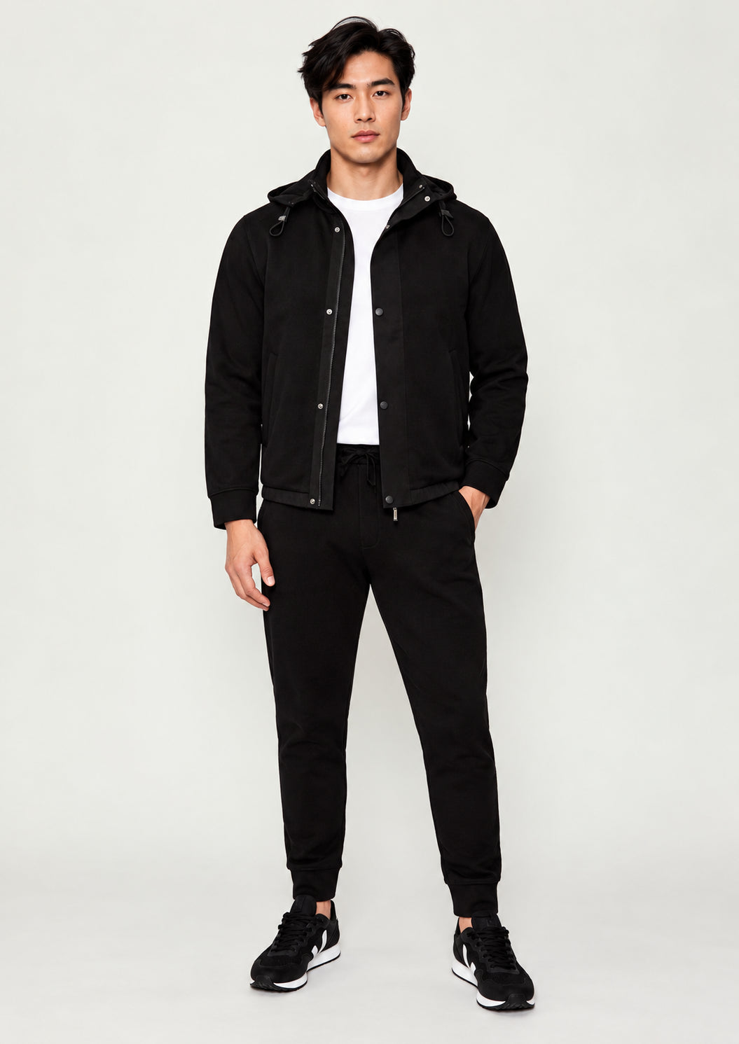 Felpa uoimo con chiusura a zip e bottoni Nera XM001011 AF10818 UC001 ARMANI EXCHANGE 
