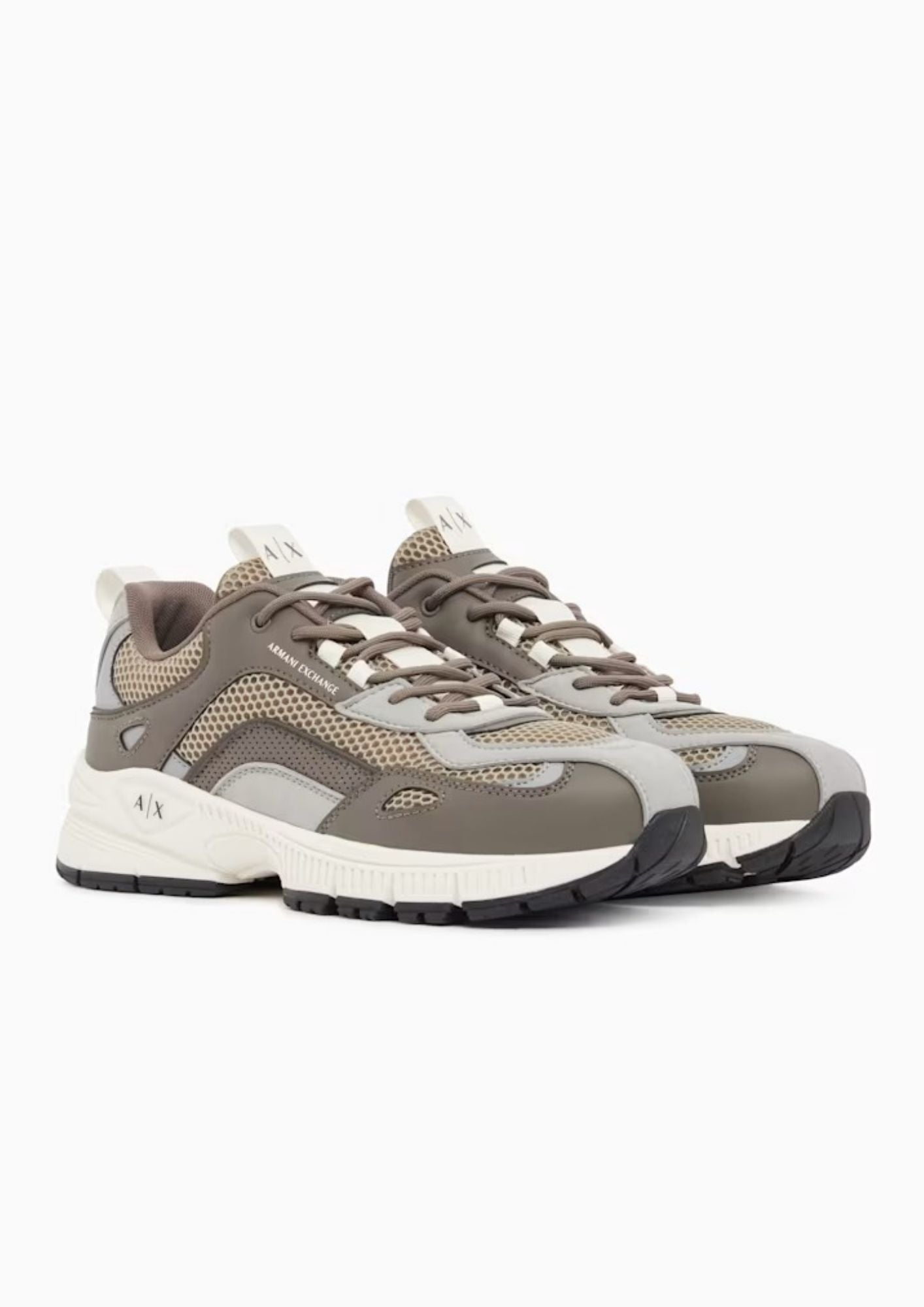 Sneaker da running in mesh e microsuede con suola in gomma Beige Falcon XM002623 AF22829 M6466 ARMANI EXCHANGE 