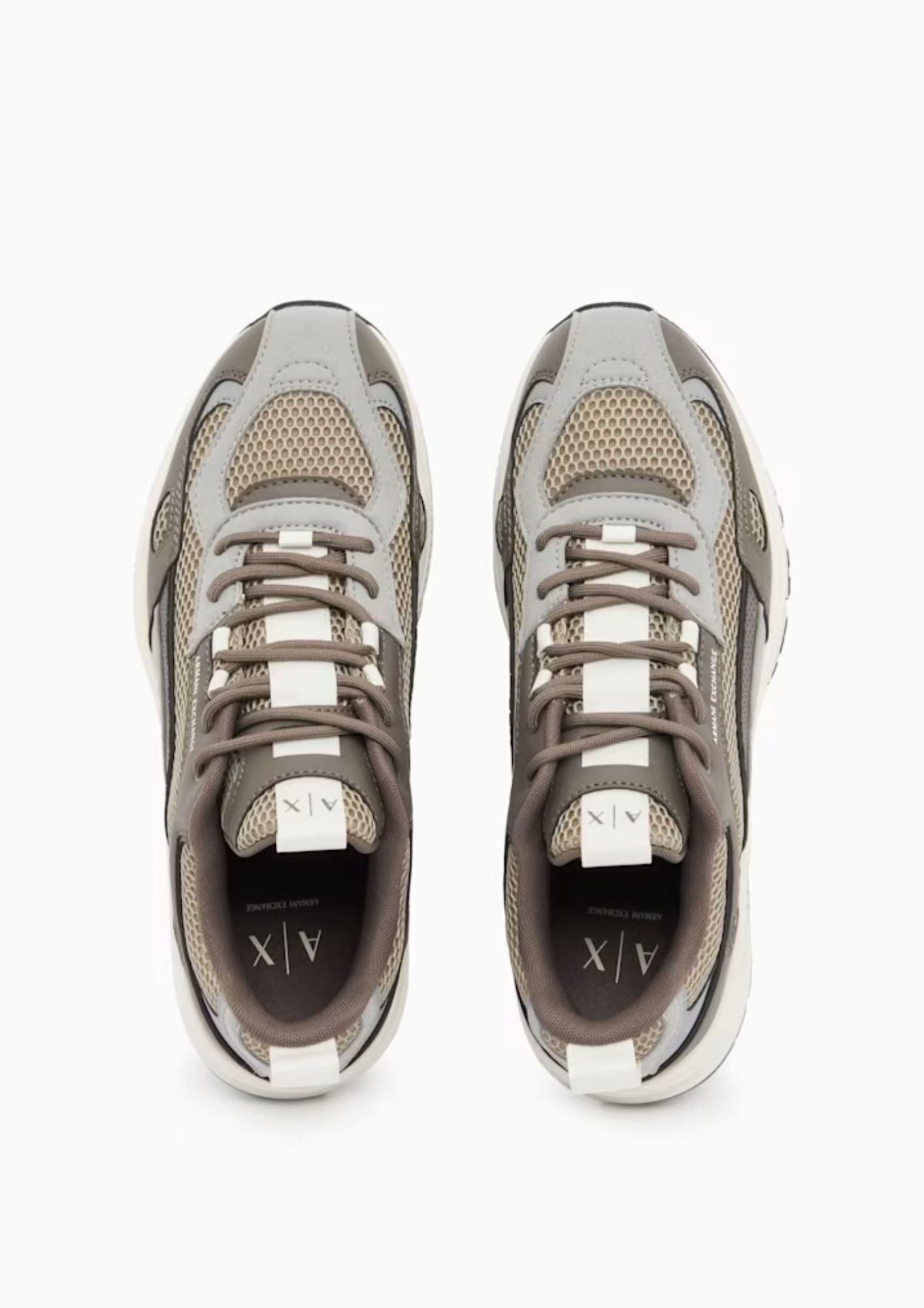 Sneaker da running in mesh e microsuede con suola in gomma Beige Falcon XM002623 AF22829 M6466 ARMANI EXCHANGE 