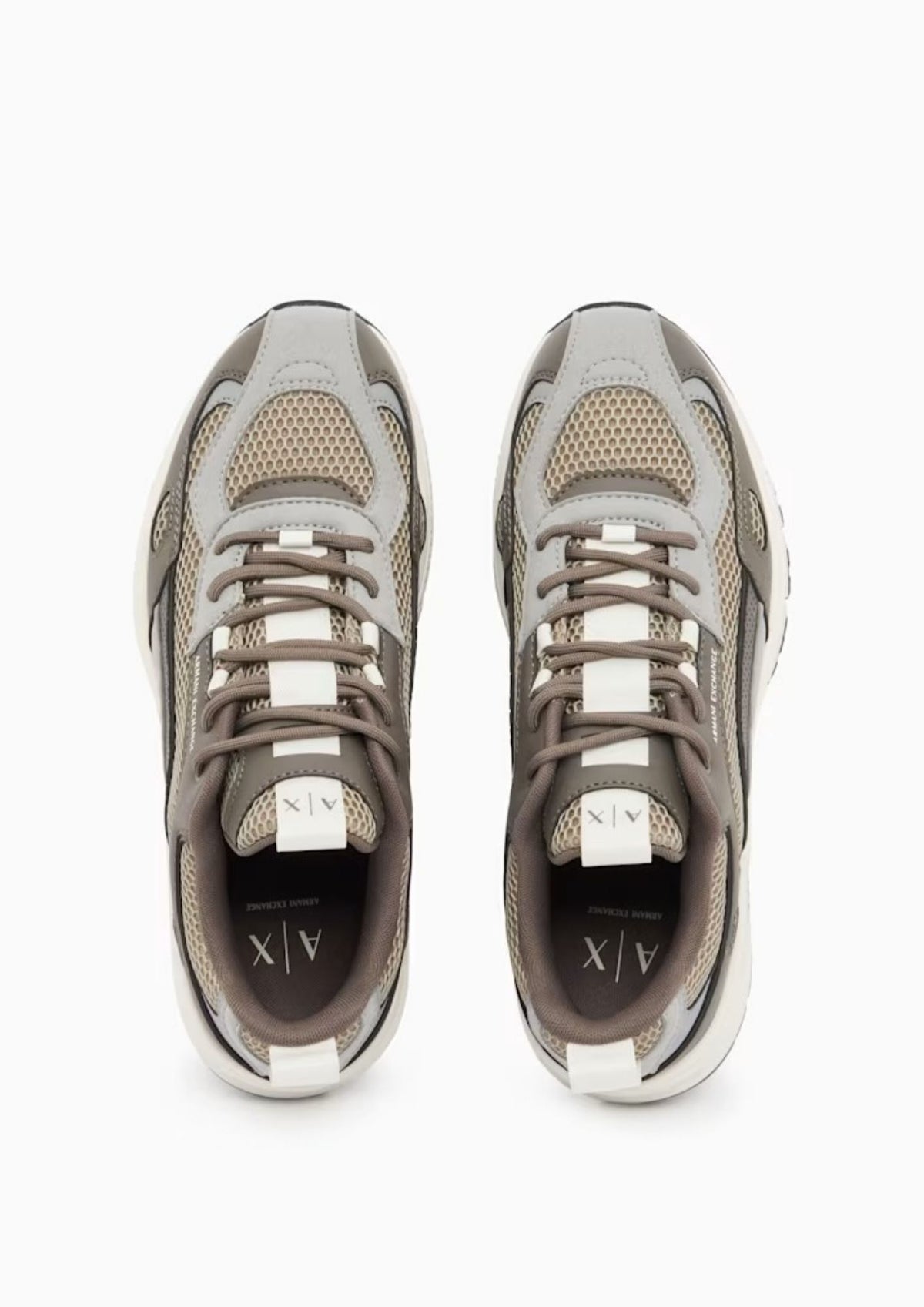 Sneaker da running in mesh e microsuede con suola in gomma Beige Falcon XM002623 AF22829 M6466 ARMANI EXCHANGE 