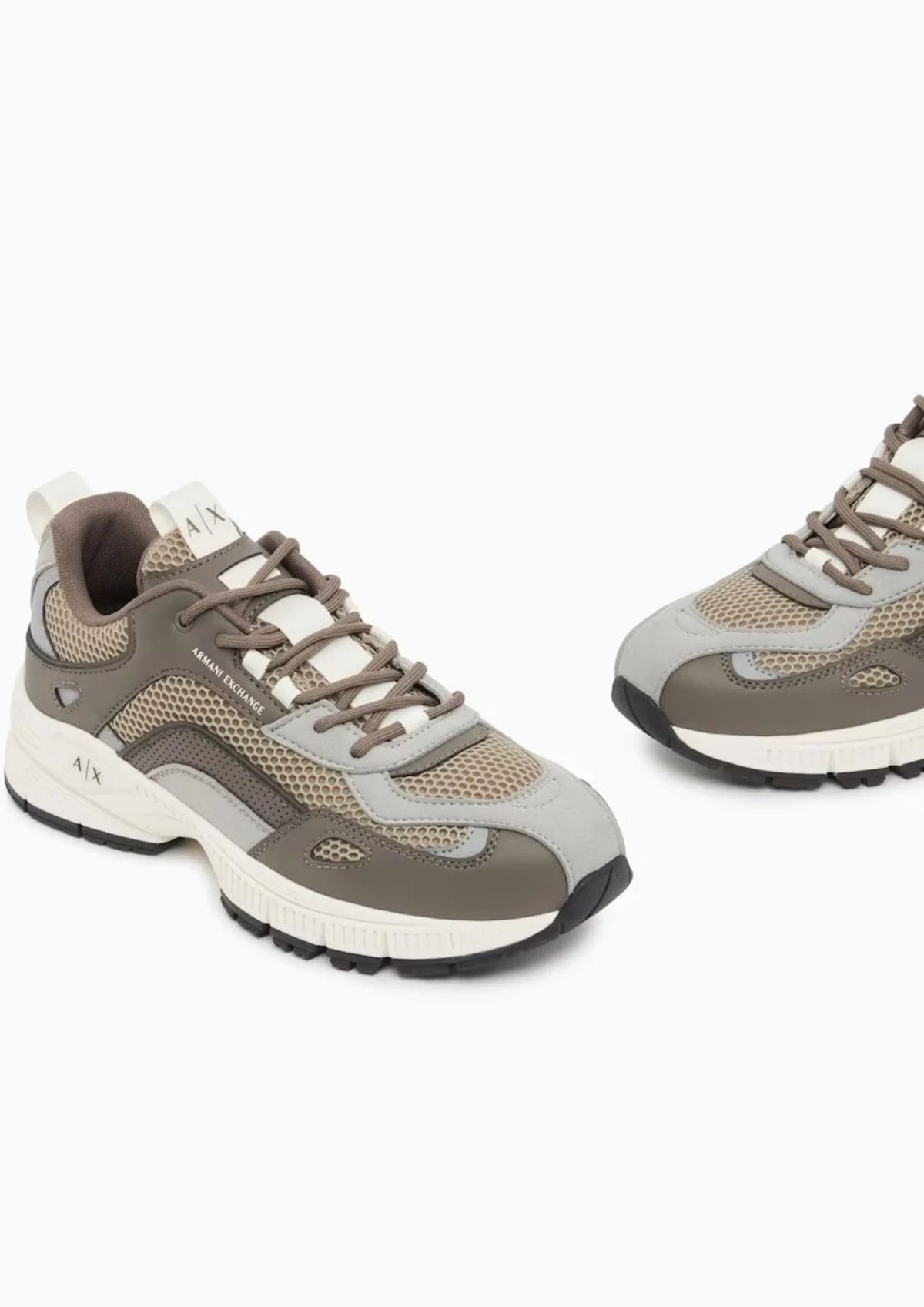 Sneaker da running in mesh e microsuede con suola in gomma Beige Falcon XM002623 AF22829 M6466 ARMANI EXCHANGE 