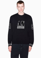 Felpa vestibilità regular in tessuto french terry di cotone Nera XM002799 AF20934 UC001 ARMANI EXCHANGE 