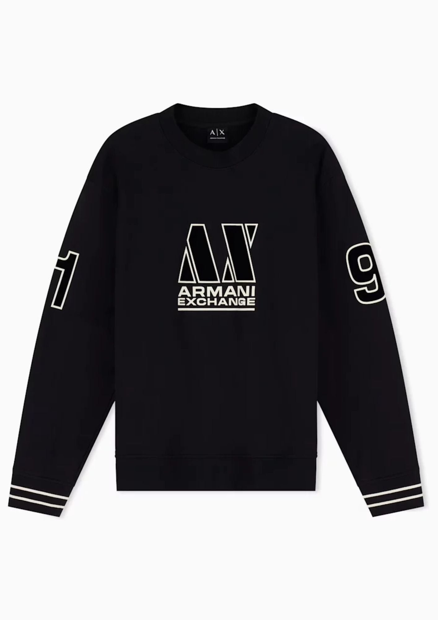 Felpa vestibilità regular in tessuto french terry di cotone Nera XM002799 AF20934 UC001 ARMANI EXCHANGE 