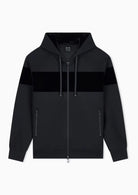 Felpa in modal stretch con cappuccio e banda in velluto Nera XM002923 AF19936 UC001 ARMANI EXCHANGE 