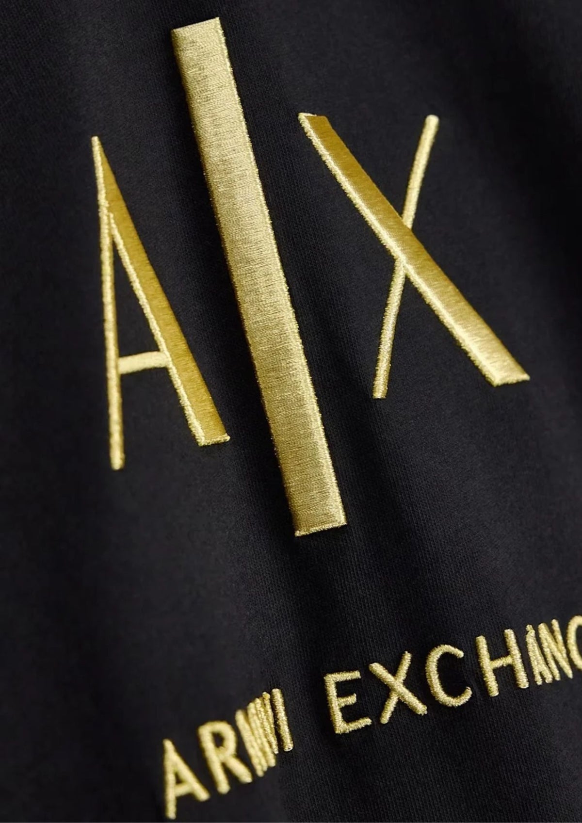 T-shirt slim Black and Gold in cotone con logo Nera XM003114 AF10356 UC001 ARMANI EXCHANGE 