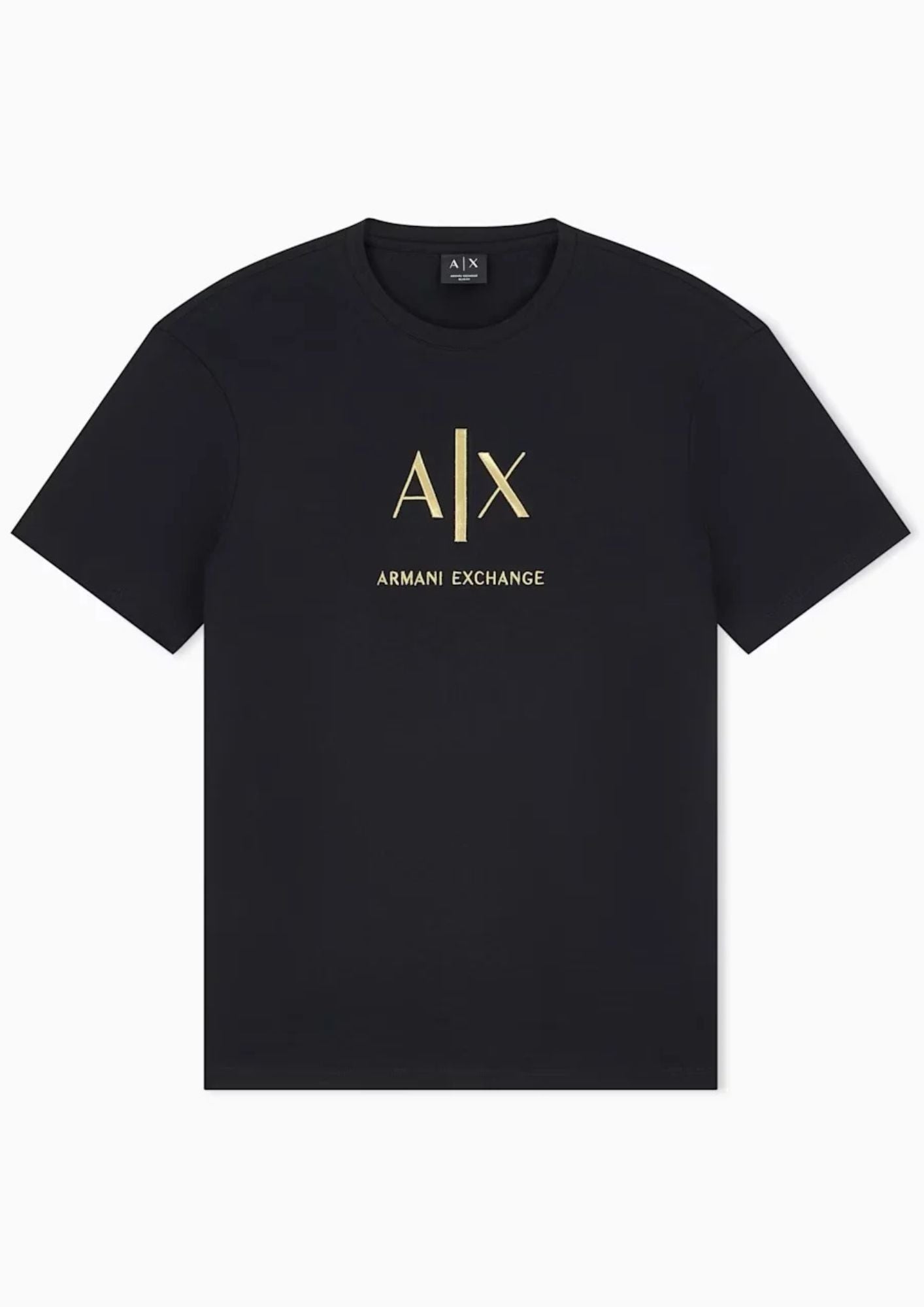 T-shirt slim Black and Gold in cotone con logo Nera XM003114 AF10356 UC001 ARMANI EXCHANGE 