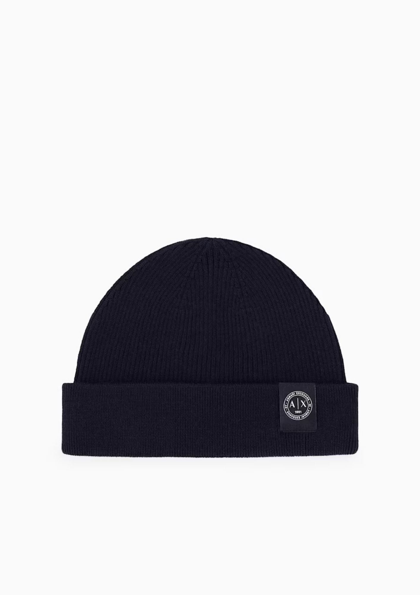 Berretto a coste in misto lana e cotone con risvolto Deep Navy XM003124 AF10348 UB101 ARMANI EXCHANGE 