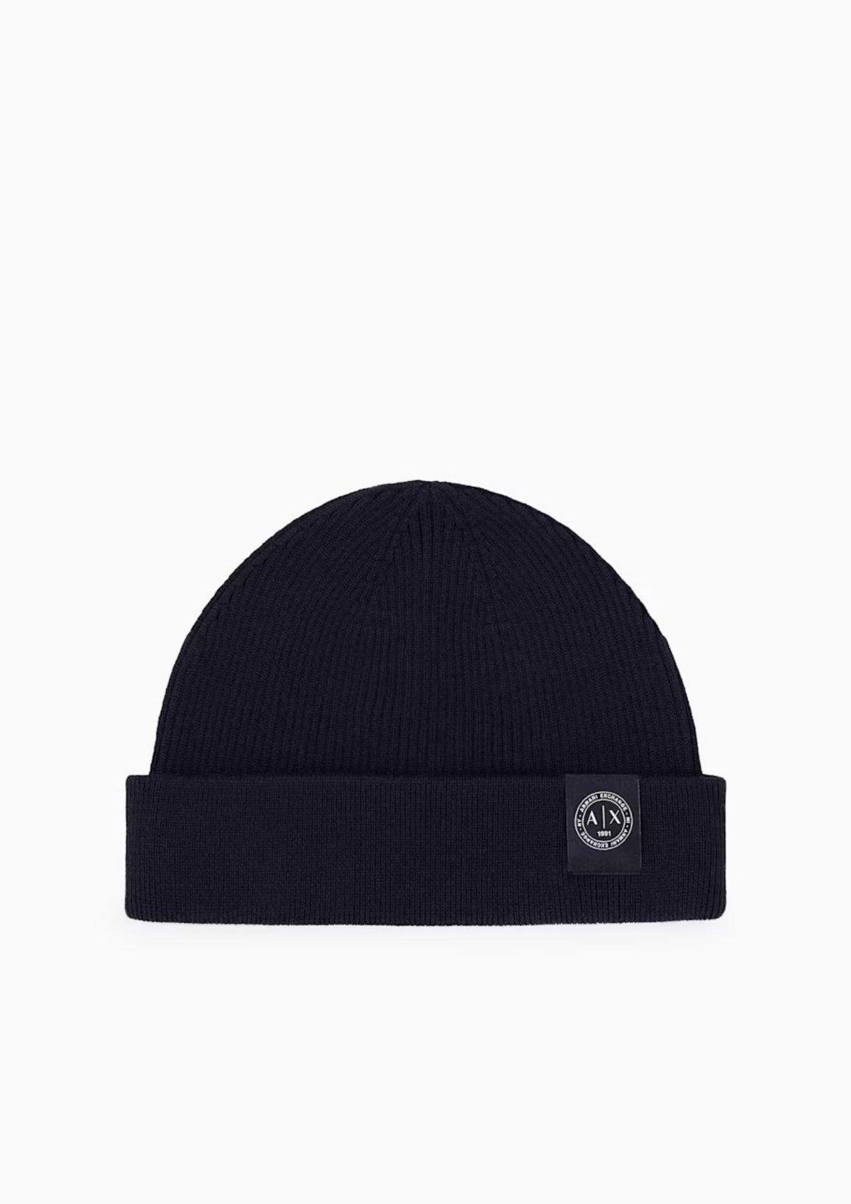 Berretto a coste in misto lana e cotone con risvolto Deep Navy XM003124 AF10348 UB101 ARMANI EXCHANGE 