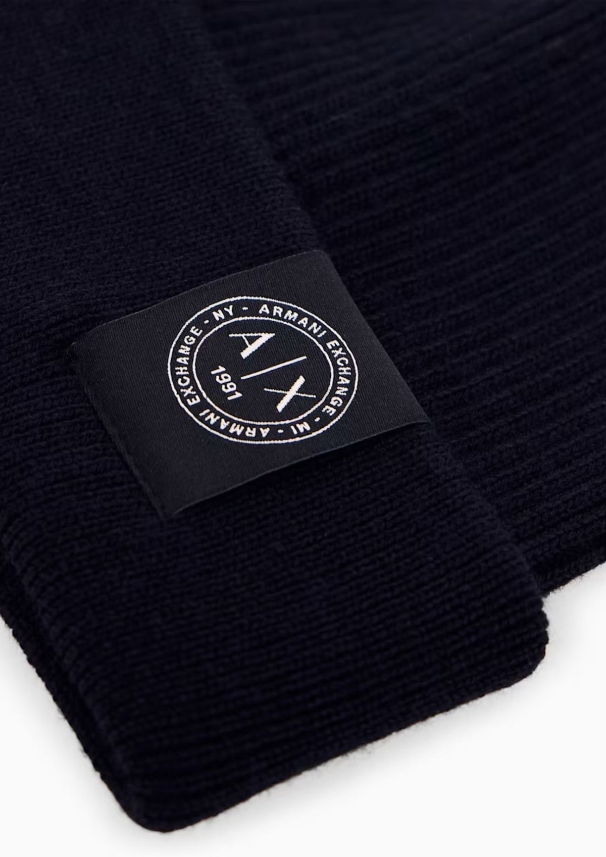 Berretto a coste in misto lana e cotone con risvolto Deep Navy XM003124 AF10348 UB101 ARMANI EXCHANGE 