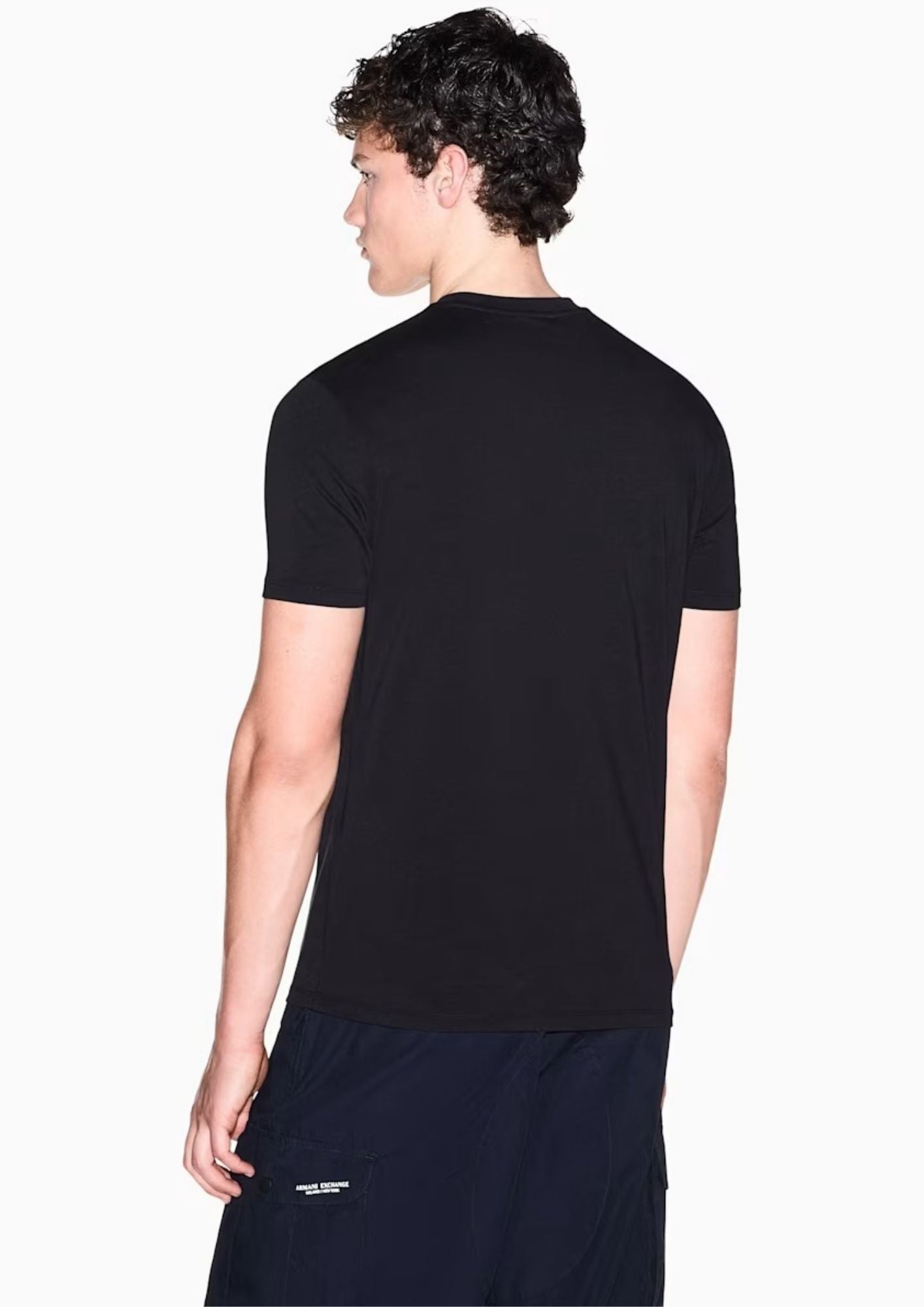 T-shirt a taglio slim in jersey di cotone stretch Nera XM003141 AF26650 UC001 ARMANI EXCHANGE 