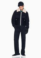 Piumino trapuntato con zip e collo in misto lana Blu Navy XM003325 AF27210 UB101 ARMANI EXCHANGE 