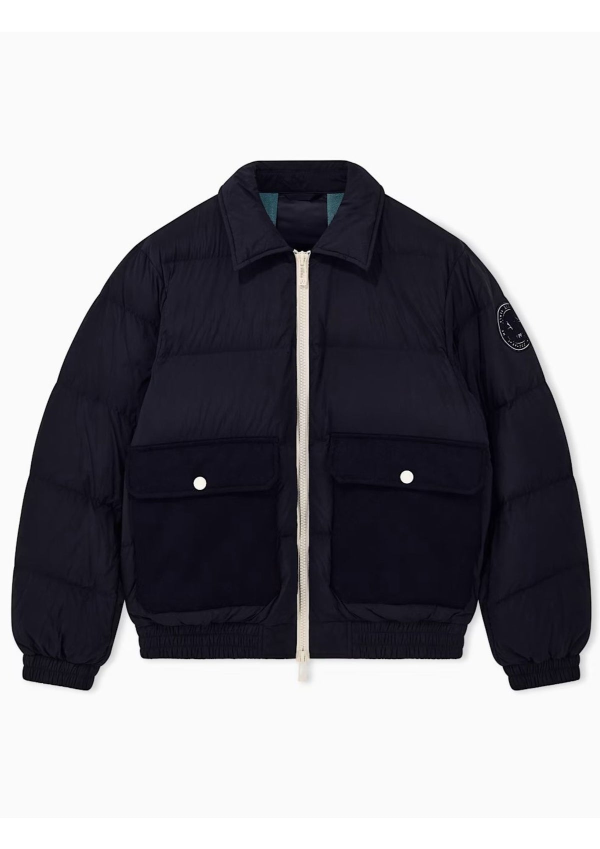 Piumino trapuntato con zip e collo in misto lana Blu Navy XM003325 AF27210 UB101 ARMANI EXCHANGE 