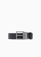 Cintura regolabile in pelle con fibbia logata Nera XM003371 AF26729 MC043 ARMANI EXCHANGE 