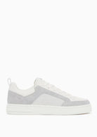 Sneakers in pelle con inserti in camoscio e motivo logo Bianche XM003388 AF27475 U0003 ARMANI EXCHANGE 