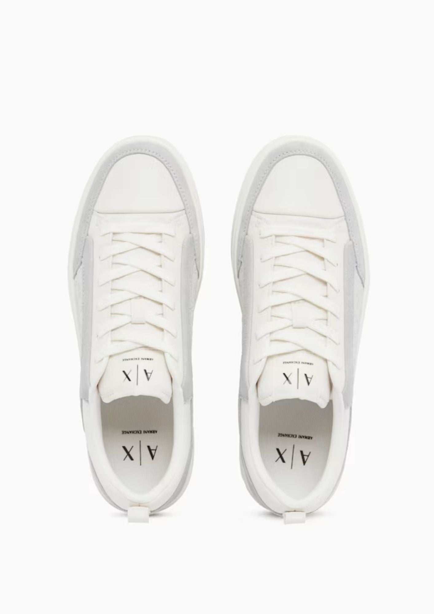 Sneakers in pelle con inserti in camoscio e motivo logo Bianche XM003388 AF27475 U0003 ARMANI EXCHANGE 