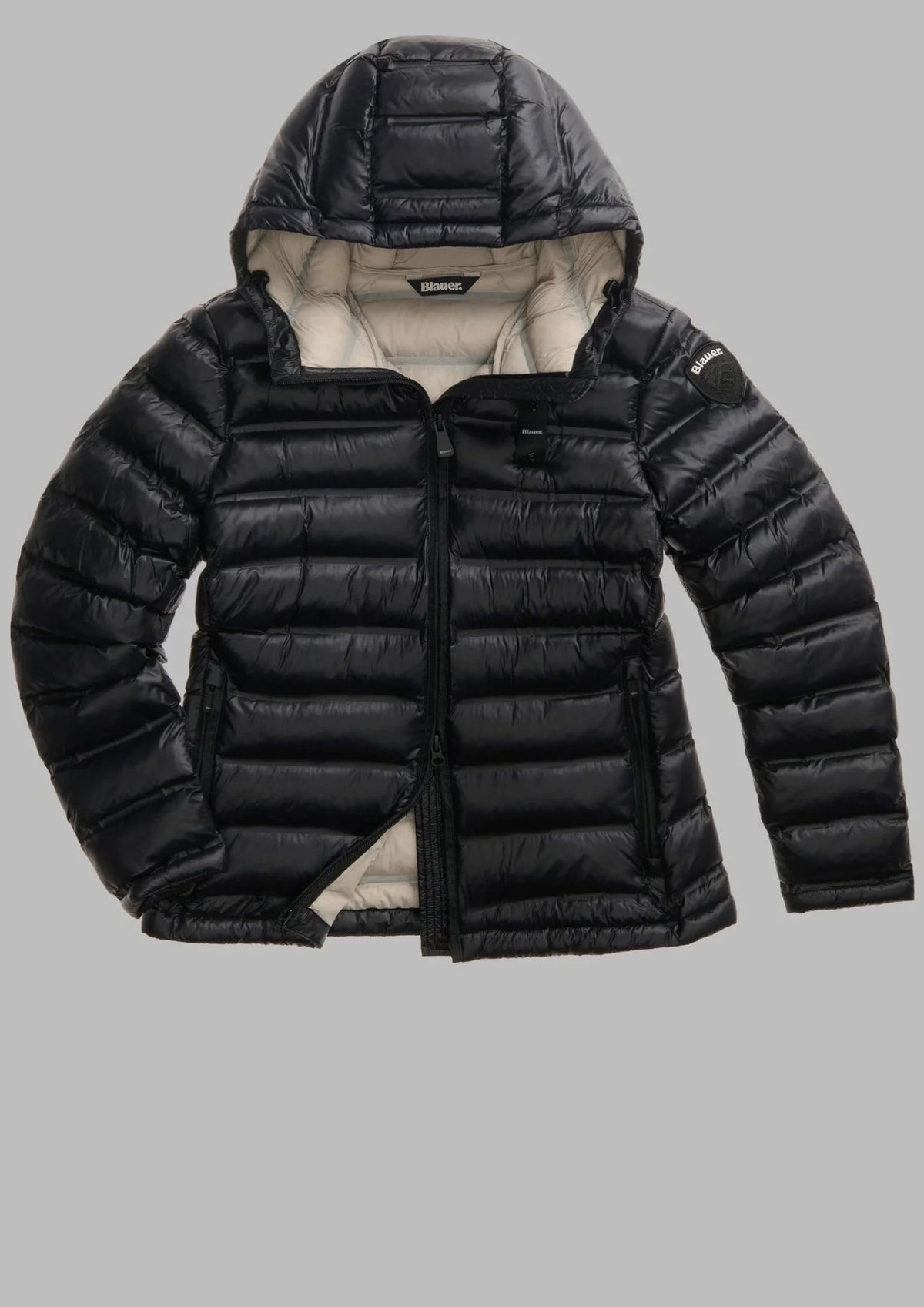 Giubbino Corto Imobbito in Ovatta Termica Ellis Nero Grigio Nebbia BLDC02221 7284 999EB BLAUER 