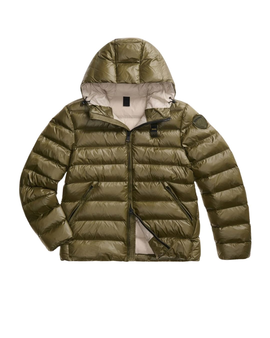 Giubbino Corto Imbottito Ovatta Termica Adams Oliva Scuro Int. Grigio Nebbia BLUC02054 5958 659EB BLAUER 