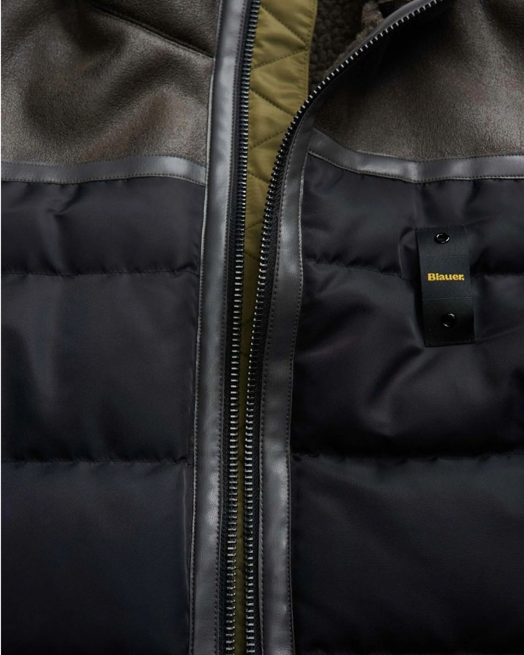 Giubbetto con inserti in Montone Organ New Nero BLUC02240 7280 999 BLAUER 