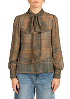 Blusa Donna Fantasia Check con Fiocco al Collo Toni Verdi 5024R003191N 1 DIANA GALLESI 